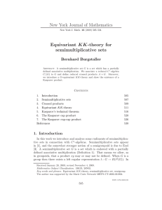 New York Journal of Mathematics Equivariant semimultiplicative sets KK