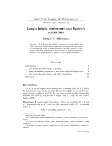 New York Journal of Mathematics Lang’s height conjecture and Szpiro’s conjecture