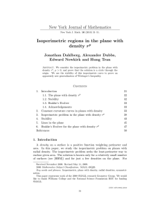New York Journal of Mathematics Isoperimetric regions in the plane with