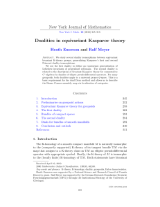New York Journal of Mathematics Dualities in equivariant Kasparov theory Heath Emerson