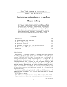 New York Journal of Mathematics Equivariant extensions of ∗-algebras Magnus Goffeng