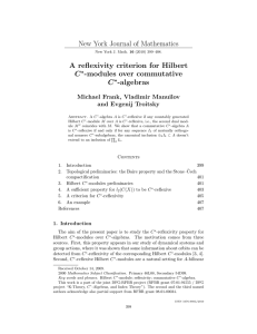 New York Journal of Mathematics A reflexivity criterion for Hilbert C