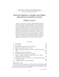 New York Journal of Mathematics Directed algebraic topology and higher Philippe Gaucher