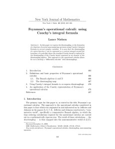 New York Journal of Mathematics Feynman’s operational calculi: using Cauchy’s integral formula