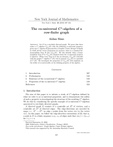 New York Journal of Mathematics The co-universal C -algebra of a row-finite graph