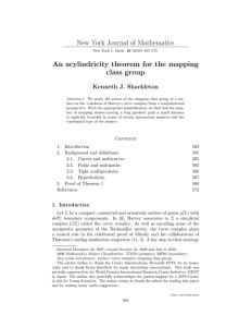 New York Journal of Mathematics An acylindricity theorem for the mapping