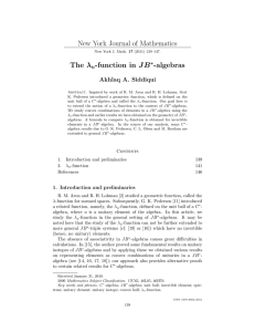 New York Journal of Mathematics The λ -function in J B -algebras
