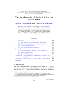 New York Journal of Mathematics pretzel knots Stavros Garoufalidis