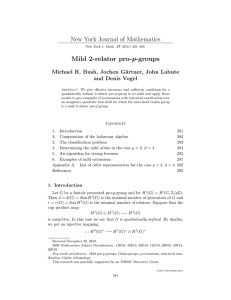 New York Journal of Mathematics Mild 2-relator pro-p-groups artner, John Labute