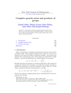 New York Journal of Mathematics Complete growth series and products of groups