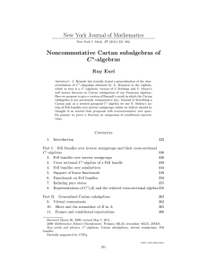 New York Journal of Mathematics Noncommutative Cartan subalgebras of C -algebras