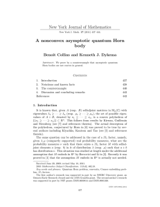New York Journal of Mathematics A nonconvex asymptotic quantum Horn body Benoˆıt Collins