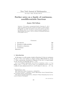 New York Journal of Mathematics nondifferentiable functions James McCollum