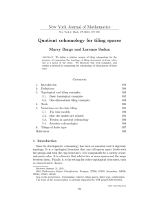 New York Journal of Mathematics Quotient cohomology for tiling spaces Marcy Barge