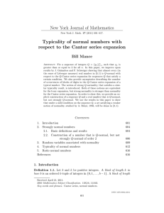 New York Journal of Mathematics Typicality of normal numbers with