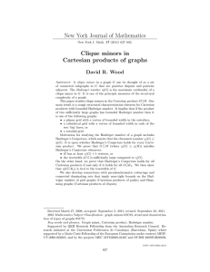 New York Journal of Mathematics Clique minors in Cartesian products of graphs