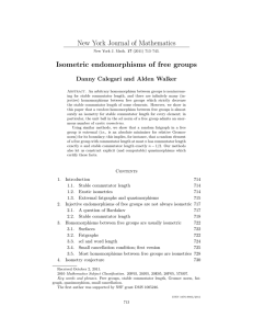 New York Journal of Mathematics Isometric endomorphisms of free groups Danny Calegari