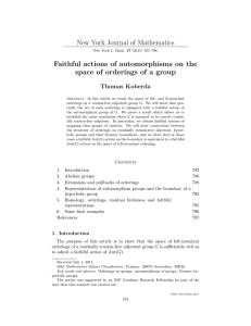 New York Journal of Mathematics Faithful actions of automorphisms on the