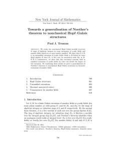 New York Journal of Mathematics Towards a generalisation of Noether’s