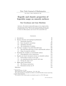 New York Journal of Mathematics Ergodic and chaotic properties of Sue Goodman