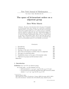 New York Journal of Mathematics nilpotent group Dave Witte Morris