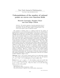 New York Journal of Mathematics Unboundedness of the number of rational