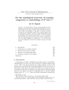 New York Journal of Mathematics On the topological structure of complex