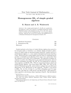 New York Journal of Mathematics Homogeneous SK of simple graded algebras