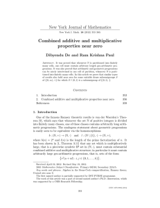 New York Journal of Mathematics Combined additive and multiplicative properties near zero