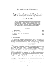 New York Journal of Mathematics term of an elliptic divisibility sequence