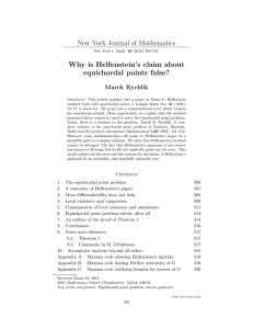 New York Journal of Mathematics Why is Helfenstein’s claim about Marek Rychlik