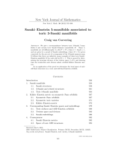 New York Journal of Mathematics Sasaki–Einstein 5-manifolds associated to toric 3-Sasaki manifolds