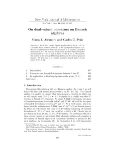 New York Journal of Mathematics On dual-valued operators on Banach algebras