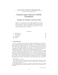 New York Journal of Mathematics Natural maps between CAT(0) boundaries Stephen M. Buckley