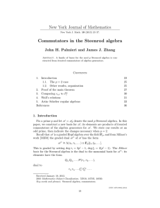 New York Journal of Mathematics Commutators in the Steenrod algebra