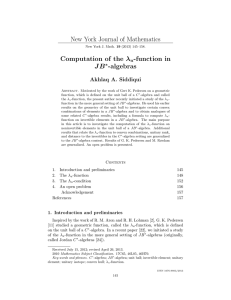 New York Journal of Mathematics Computation of the λ -function in J B