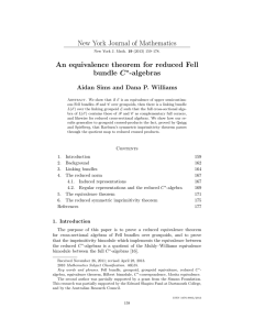 New York Journal of Mathematics An equivalence theorem for reduced Fell -algebras