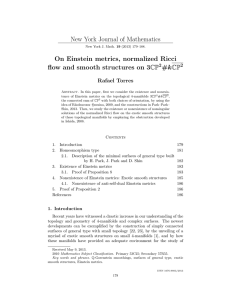 New York Journal of Mathematics On Einstein metrics, normalized Ricci