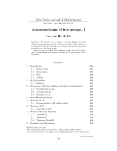 New York Journal of Mathematics Automorphisms of free groups. I Laurent Bartholdi