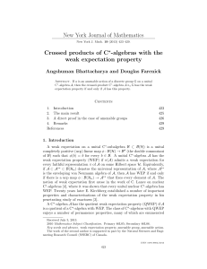 New York Journal of Mathematics Crossed products of C -algebras with the