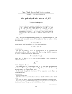 New York Journal of Mathematics On principal left ideals of βG