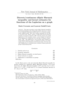 New York Journal of Mathematics Discrete/continuous elliptic Harnack