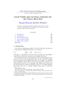 New York Journal of Mathematics Local Calabi and curvature estimates for