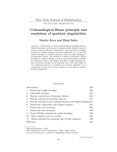 New York Journal of Mathematics Cohomological Hasse principle and Moritz Kerz