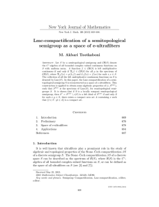 New York Journal of Mathematics Lmc-compactification of a semitopological