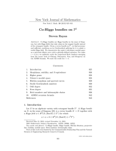 New York Journal of Mathematics Co-Higgs bundles on P Steven Rayan 1