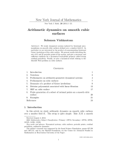 New York Journal of Mathematics Arithmetic dynamics on smooth cubic surfaces Solomon Vishkautsan