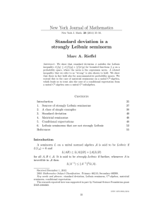 New York Journal of Mathematics Standard deviation is a strongly Leibniz seminorm