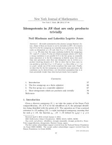 New York Journal of Mathematics trivially Neil Hindman