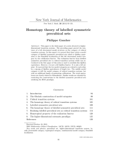 New York Journal of Mathematics Homotopy theory of labelled symmetric precubical sets